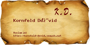 Kornfeld Dávid névjegykártya